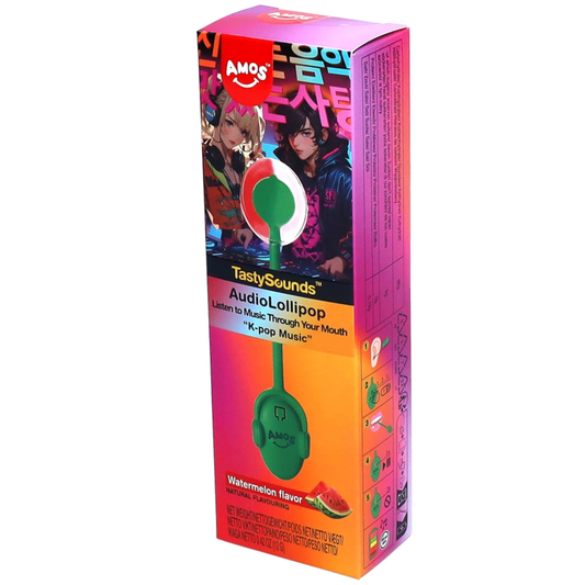 Amos TastySounds K-Pop Music Audio Lollipop Watermelon Flavour 12g