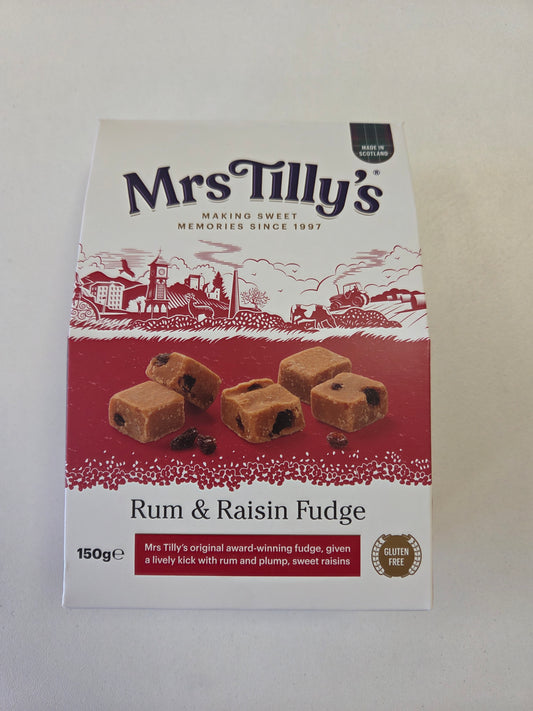 Mrs Tilly's Rum & Raisin Fudge Gift Box 150g